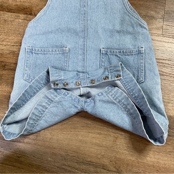 Vtg Gymboree Overalls Baby Toddler Size XS Rainbow Tag Denim Light Blue Fishing - Picture 7 of 10